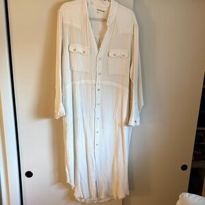 Free People Cream Long Sleeve Maxi Dress